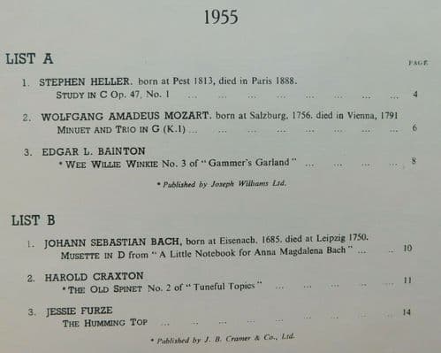 Piano exam pieces 1955 ABRSM Grade II 2 List A&B vintage 1950s sheet music book